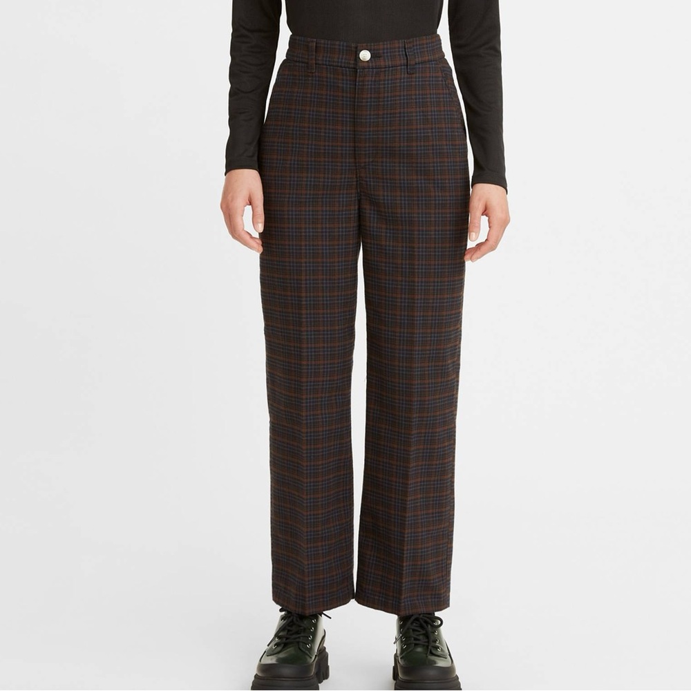 Levi's Math Club Black and Brown Plaid Wide Leg Pants